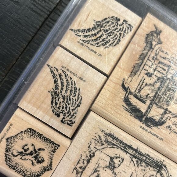 Stampin Up Travel Sketchbook Rubber Stamp Set 6 2006 Retired Craft Stationary - Picture 3 of 8